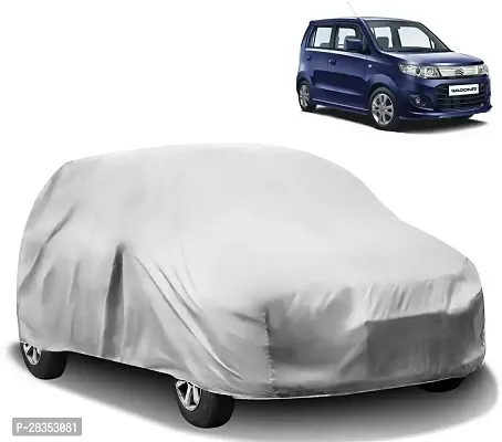 Autoretail Car Cover For Maruti Wagon R 1.0 Without Mirror Pockets Silver-thumb0