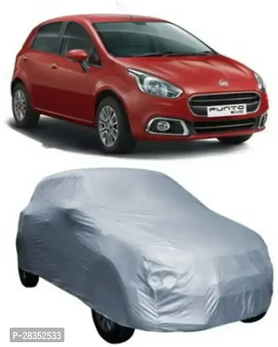 Stylish Car Cover For Fiat Punto - Without Mirror Pockets - Silver-thumb0