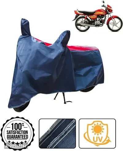 Autoretail Two Wheeler Cover For Hero Hf Deluxe Red Blue-thumb0