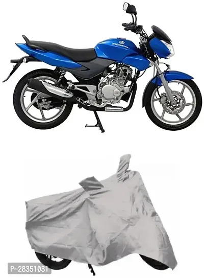 Water-Resistant Two Wheeler Bike Cover For Bajaj Disbike Cover 100 Dts-I Silver-thumb0