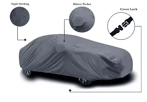 All Weather Outdoor Protection Water Resistant Car Body Cover Compatible With Maruti Suzuki 800 Grey Design Without Mirror-thumb1