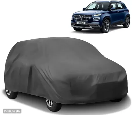 Designer Car Cover For Hyundai Venue Without Mirror Pockets Grey