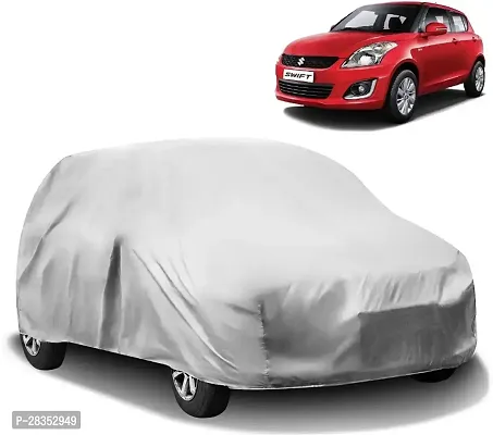 Designer Car Cover For Maruti Swift Without Mirror Pockets Silver-thumb0