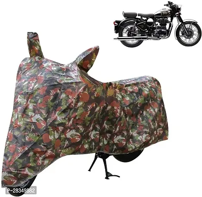 Designer Two Wheeler Cover For Royal Enfield -Classic Chrome-thumb0