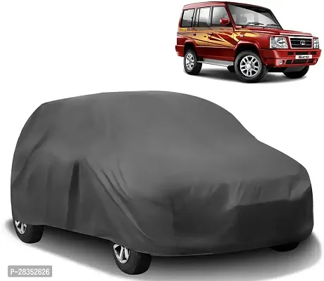 Stylish Car Cover For Tata Sumo Without Mirror Pockets Grey-thumb0