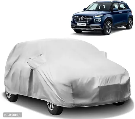 Autoretail Car Cover For Hyundai Venue With Mirror Pockets Silver