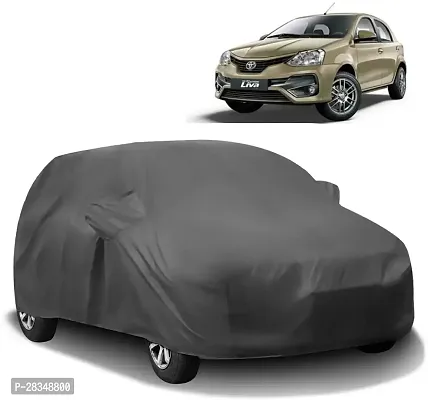 Autoretail Car Cover For Toyota Etios Liva With Mirror Pockets Grey-thumb0