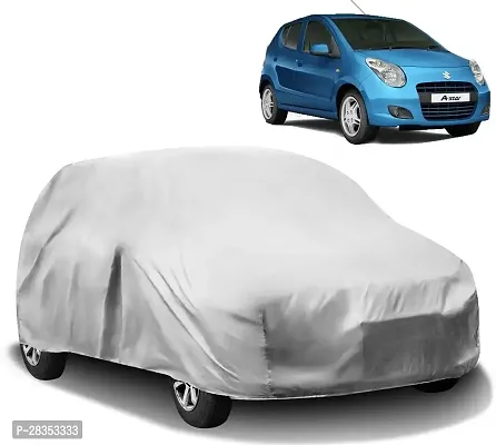 Stylish Car Cover For Maruti A-Star - Without Mirror Pockets - Silver