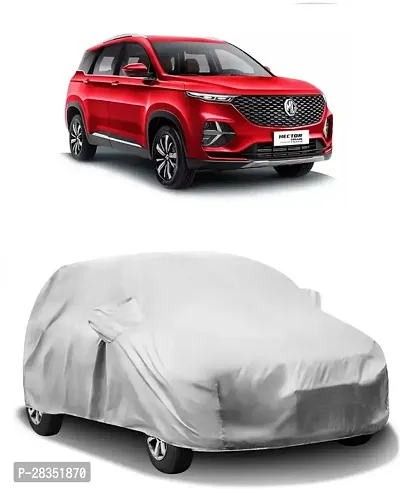 Classic Car Cover For Mg Hector Plus ,With Mirror Pockets ,Silver-thumb0