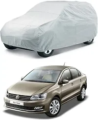 Designer Car Cover Without Mirror Pockets For Volkswagen Vento-Silver-thumb1