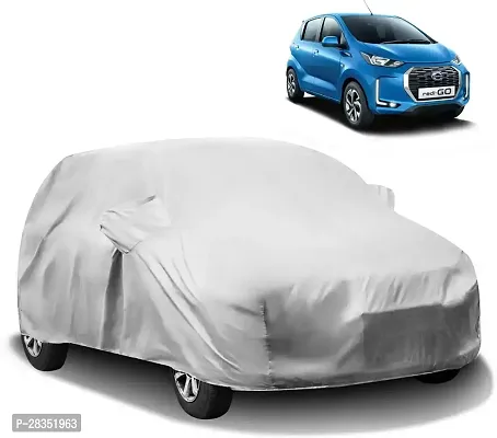 Classic Car Cover For Datsun Go ,With Mirror Pockets ,Silver-thumb0