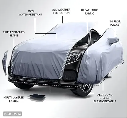 Classic Car Cover For Mahindra Xuv 500 ,With Mirror Pockets ,Silver-thumb2