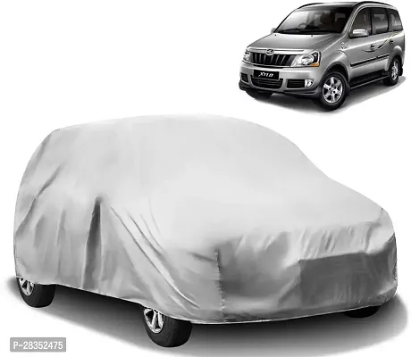 Stylish Car Cover For Mahindra Xylo - Without Mirror Pockets - Silver