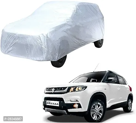 Autoretail Car Cover For Maruti Suzuki Vitara Brezza Without Mirror Pockets Silver