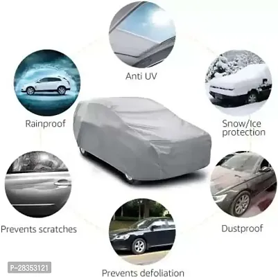 Designer Car Cover For Maruti Suzuki Alto Silver-thumb3