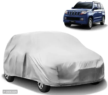 Stylish Car Cover For Mahindra Tuv300 - Without Mirror Pockets - Silver