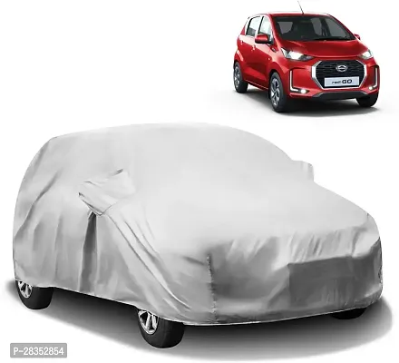 Designer Car Cover For Datsun Redi-Go With Mirror Pockets Silver