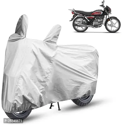 Autoretail Two Wheeler Cover For Hero Splendor Plus, Silver-thumb0