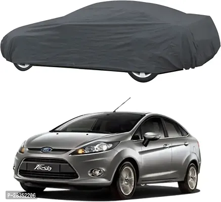 Designer Car Cover Without Mirror Pockets For Ford Fiesta-Grey