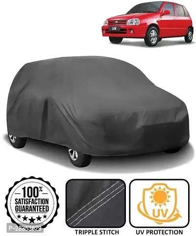 Designer Car Cover For Maruti Zen Without Mirror Pockets Grey