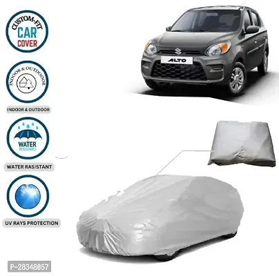 Classic Heat Resistant  Waterproof Residenet Car Cover Compatible With Maruti Alto Without Mirror Pocket Silver Matty