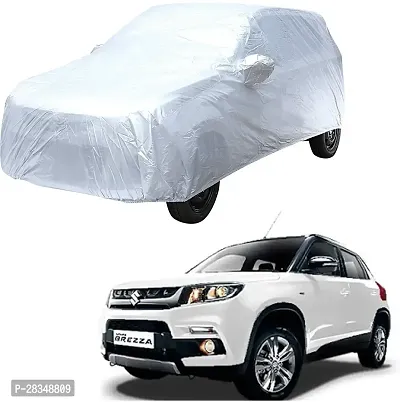 Autoretail Car Cover For Maruti Suzuki Vitara Brezza With Mirror Pockets Silver