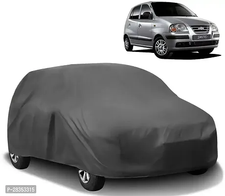 Stylish Car Cover For Hyundai Santro - Without Mirror Pockets - Grey-thumb0