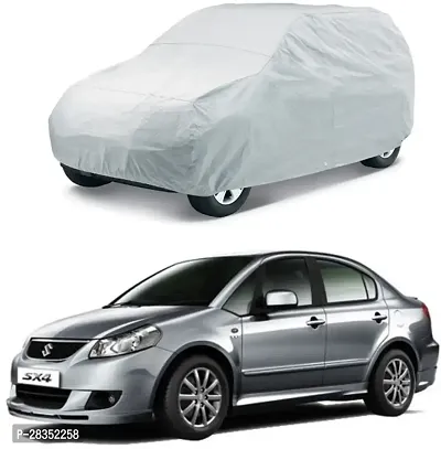 Designer Car Cover Without Mirror Pockets For Maruti Suzuki Sx4-Silver-thumb0