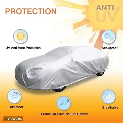 Autoretail Car Cover For Hyundai Fluidic Verna Without Mirror Pockets Silver-thumb3