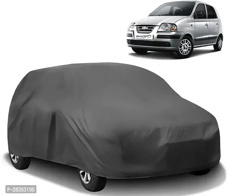 Designer Car Cover For Hyundai Santro Xing Without Mirror Pockets Grey