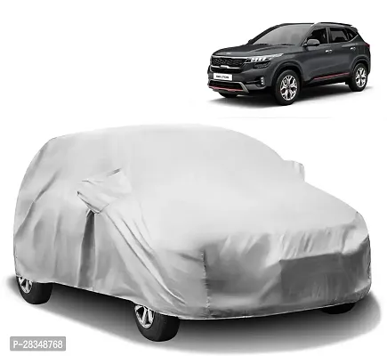 Autoretail Car Cover For Kia Seltos With Mirror Pockets Silver-thumb0