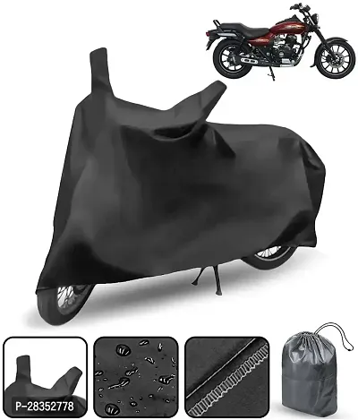 Stylish Waterproof Two Wheeler Cover For Bajaj - Avenger 220 Street, Black