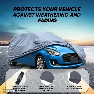 Stylish Car Cover For Ford Fiesta, Verna, Lancer, Vento, Amaze, Dzire, Sx4 - Grey-thumb3