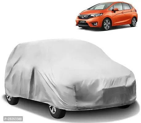 Stylish Car Cover For Honda Jazz - Without Mirror Pockets - Silver-thumb0