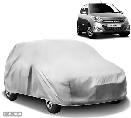 Designer Car Cover For Hyundai I10 Without Mirror Pockets Silver-thumb0