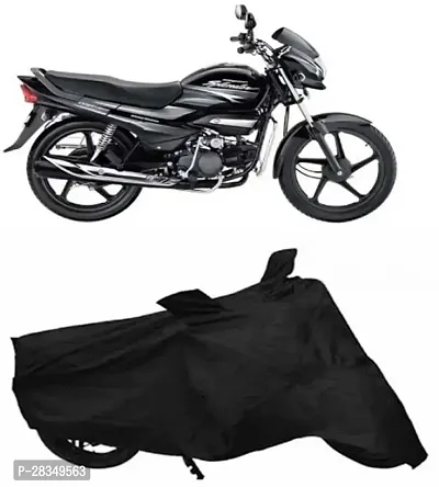 Designer Two Wheeler Cover For Bajaj-Splendor Plus, Black