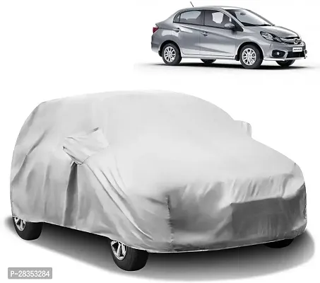 Stylish Car Cover For Honda Amaze - With Mirror Pockets - Silver