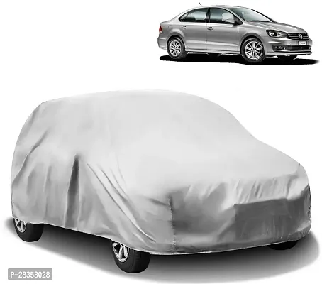 Designer Car Cover For Volkswagen Vento Without Mirror Pockets Silver