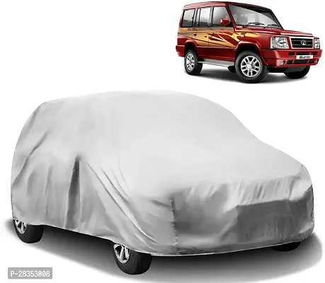 Designer Car Cover For Tata Sumo Without Mirror Pockets Silver