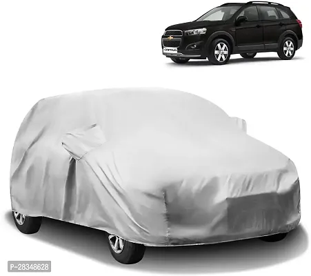 Autoretail Car Cover For Chevrolet Captiva With Mirror Pockets Silver