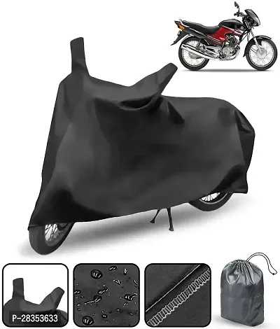 Autoretail Waterproof Two Wheeler Cover For Yamaha Gladiator Black-thumb0