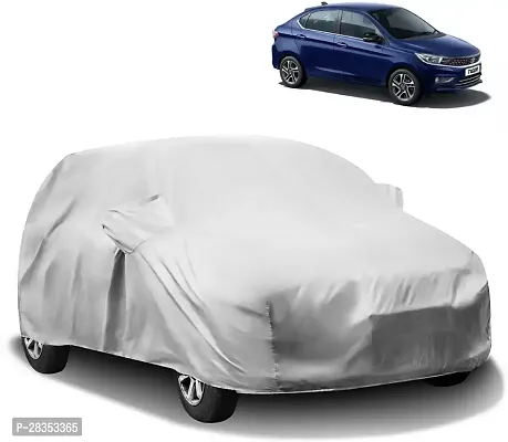 Stylish Car Cover For Tata Tigor - With Mirror Pockets - Silver