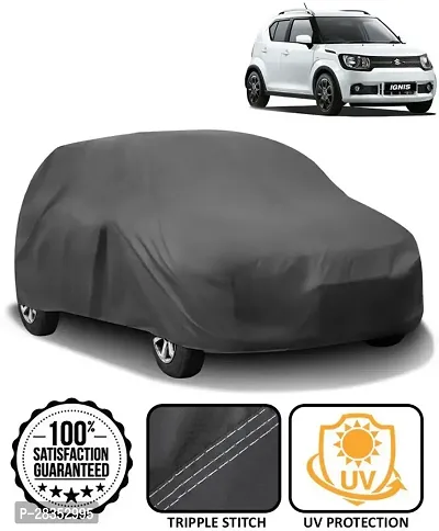 Designer Car Cover For Maruti Ignis Without Mirror Pockets Grey-thumb0