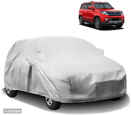 Autoretail Car Cover For Mahindra Tuv300 With Mirror Pockets Silver-thumb0