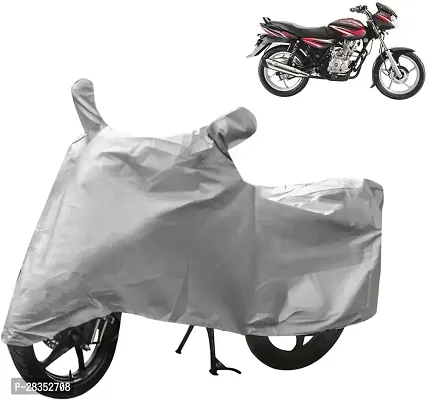 Stylish Two Wheeler Cover For Bajaj - Discover 100 Dts-I, Silver-thumb0