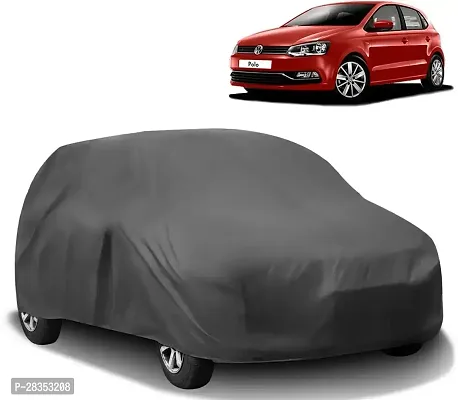 Designer Car Cover For Volkswagen Polo Without Mirror Pockets Grey