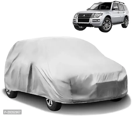 Designer Car Cover For Mitsubishi Pajero Without Mirror Pockets Silver-thumb0