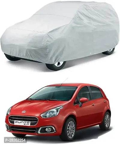 Designer Car Cover Without Mirror Pockets For Fiat Punto-Silver