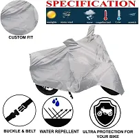 Designer Two Wheeler Cover For Honda Cb Twister, Silver-thumb4