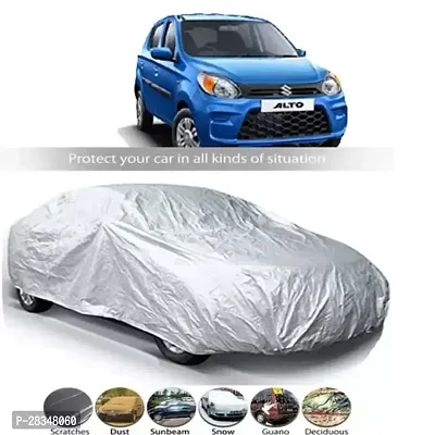 Classic Heat Resistant  Waterproof Residenet Car Cover Compatible With Maruti Alto Without Mirror Pocket Silver Matty-thumb0